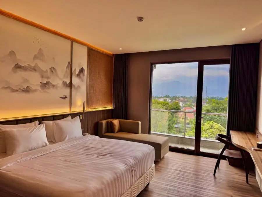 Junior Suite Double with Balcony interior at Cahaya Villa Garut
